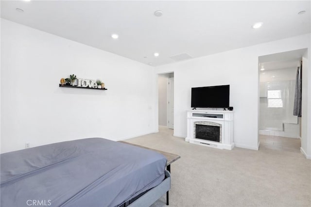 28709 Wildflower, Castaic, CA 91384 - bedroom with light carpet, recessed lighting, and baseboards