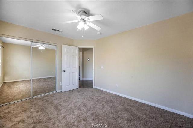 19454 Copper Ridge St, Perris, CA 92570 - unfurnished bedroom with carpet floors, a closet, and ceiling fan