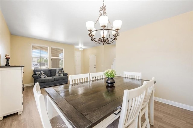 19454 Copper Ridge St, Perris, CA 92570 - dining room with light wood-type flooring and a chandelier