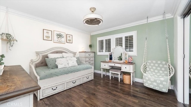17623 Pine Ave, Fontana, CA 92335 - bedroom with crown molding, wood finished floors, and baseboards