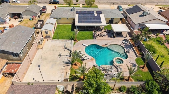 17623 Pine Ave, Fontana, CA 92335 - aerial view of residential area with a pool