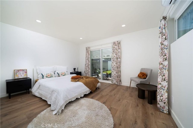 3037 Pacific Ave, Long Beach, CA 90806 - bedroom with wood finished floors, baseboards, recessed lighting, and access to exterior