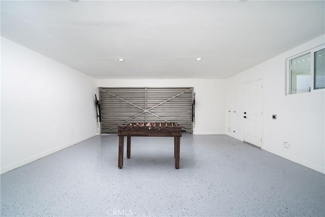 3037 Pacific Ave, Long Beach, CA 90806 - playroom featuring baseboards, speckle patterned floor, and recessed lighting