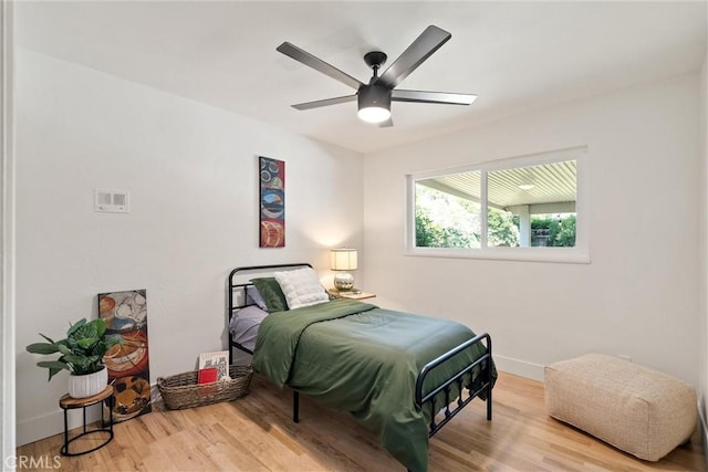 1516 Downing Ave, Chico, CA 95926 - bedroom featuring wood finished floors, baseboards, and a ceiling fan