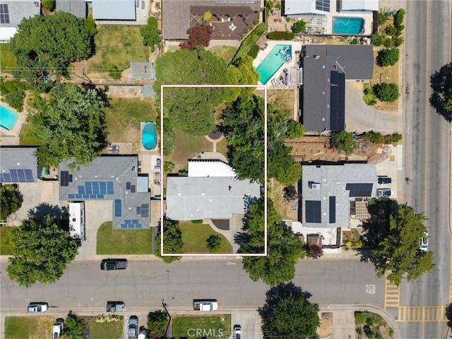 1516 Downing Ave, Chico, CA 95926 - aerial view of property's location with a pool area and property parcel outlined
