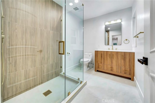 4637 Nagle Ave, Sherman Oaks, CA 91423 - full bathroom with toilet, a shower stall, vanity, and baseboards