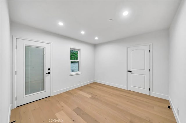 4637 Nagle Ave, Sherman Oaks, CA 91423 - empty room with light wood-style flooring, recessed lighting, and baseboards