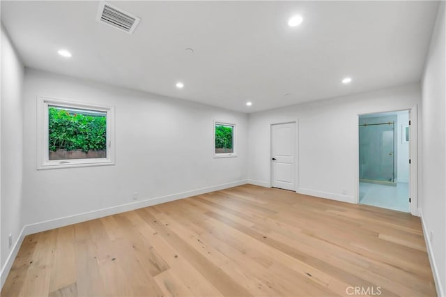 4637 Nagle Ave, Sherman Oaks, CA 91423 - empty room with light wood-style flooring, baseboards, and recessed lighting