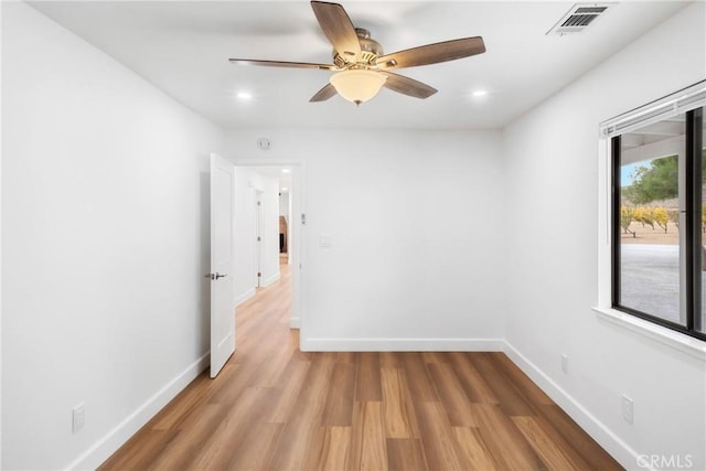 14040 Oden Dr, Apple Valley, CA 92307 - empty room featuring baseboards, wood finished floors, ceiling fan, and recessed lighting