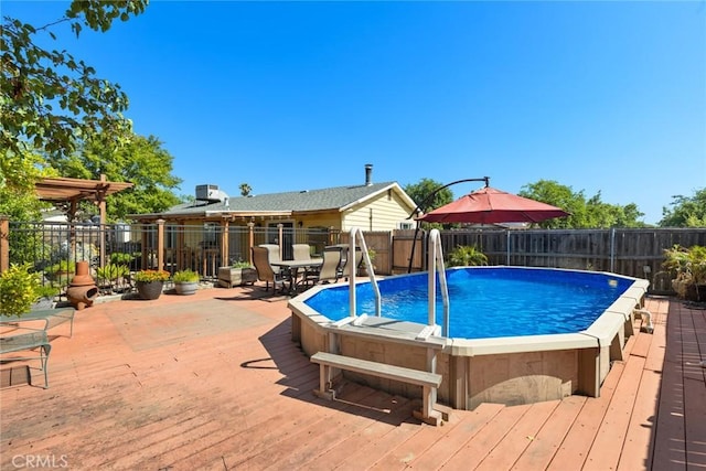 2 Comstock Rd, Chico, CA 95928 - view of pool featuring a deck and a fenced backyard