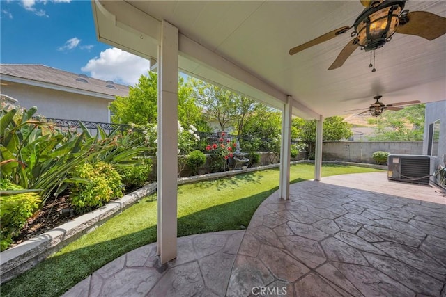 4450 Autumn Glow Ct, Chino Hills, CA 91709 - view of patio with ceiling fan and a cooling unit
