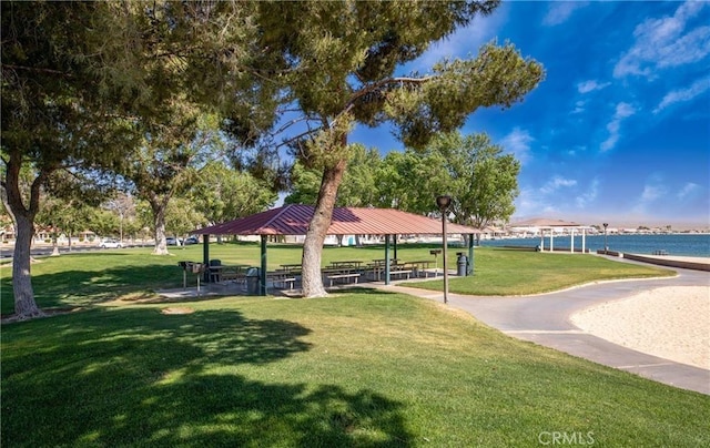 26822 Corona Dr, Helendale, CA 92342 - view of home's community with a gazebo, a yard, and a water view