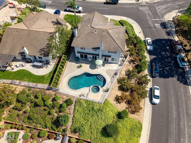 12983 Camden Ct, Moorpark, CA 93021 - aerial view of property and surrounding area with a pool area