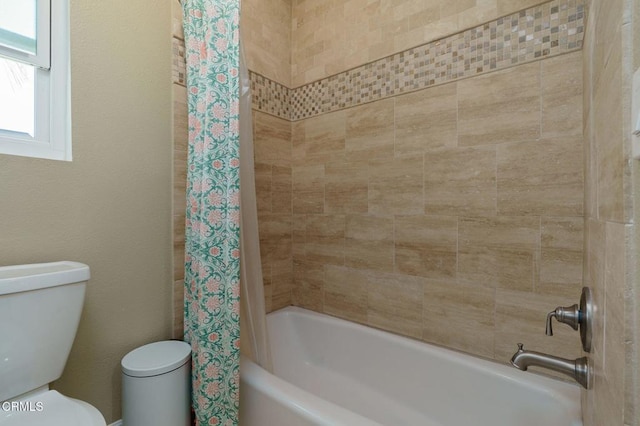 12983 Camden Ct, Moorpark, CA 93021 - full bathroom with toilet and shower / bathtub combination with curtain