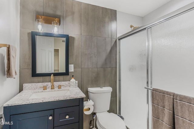 7745 Geyser Ave, Reseda, CA 91335 - bathroom with vanity, a stall shower, and toilet
