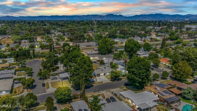 7745 Geyser Ave, Reseda, CA 91335 - aerial view at dusk of a mountain view and a residential view