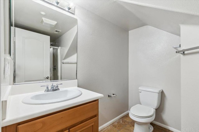 3023 Pacific Palm Way, San Diego, CA 92117 - bathroom featuring toilet, vanity, baseboards, and a shower