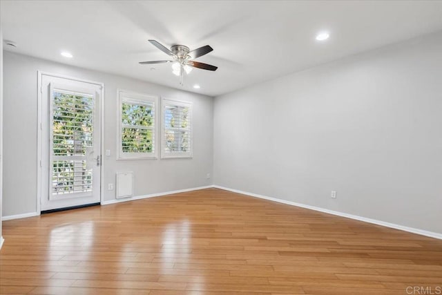3023 Pacific Palm Way, San Diego, CA 92117 - spare room featuring a ceiling fan, light wood-style flooring, and recessed lighting