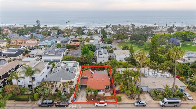 2324 Manchester Ave, Cardiff By The Sea, CA 92007 - aerial view of residential area featuring property boundaries highlighted and a nearby body of water