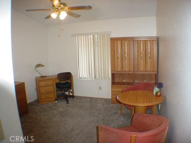 1412 Colonial Way, San Jacinto, CA 92583 - carpeted office featuring a ceiling fan