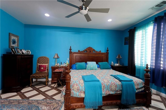 40203 Grenache Ct, Murrieta, CA 92563 - bedroom featuring baseboards, recessed lighting, and a ceiling fan
