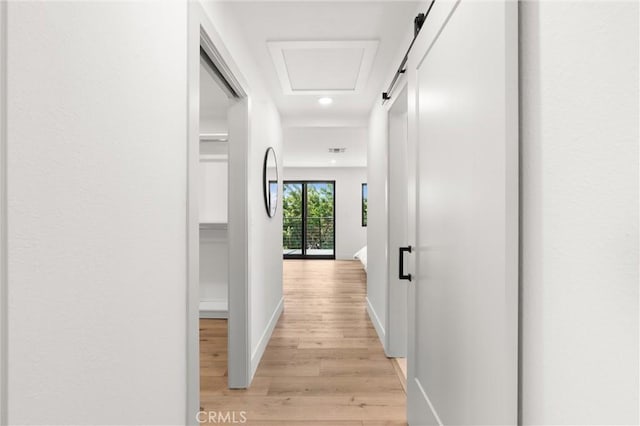 742 Hudson Ave, Costa Mesa, CA 92626 - hall featuring light wood-type flooring, baseboards, and recessed lighting