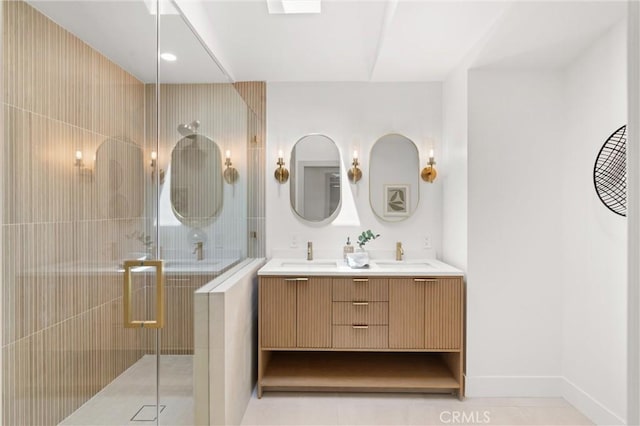 742 Hudson Ave, Costa Mesa, CA 92626 - full bath featuring double vanity and a shower stall
