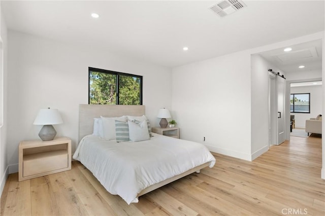 742 Hudson Ave, Costa Mesa, CA 92626 - bedroom with light wood-style flooring, baseboards, and recessed lighting