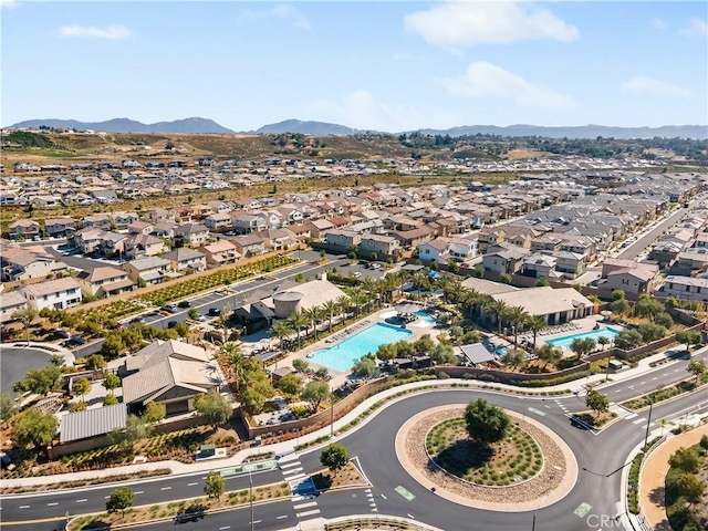 32172 Verbena Way, Temecula, CA 92591 - aerial view of residential area featuring a pool and mountains