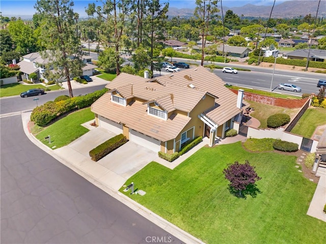 5840 Fairlane Dr, Riverside, CA 92506 - aerial view of residential area featuring a mountain backdrop