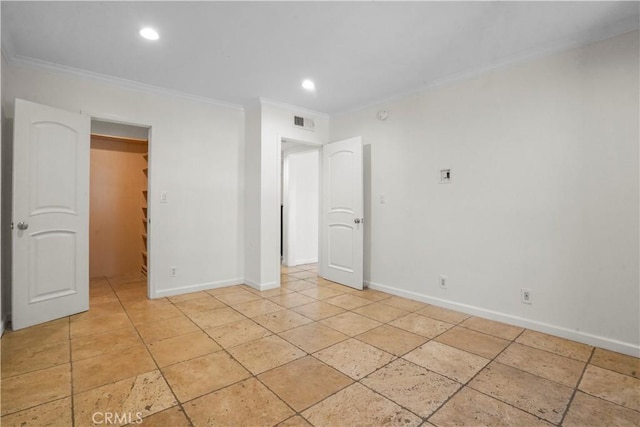 11970 Montana Ave Unit 102, Brentwood, CA 90049 - spare room featuring ornamental molding and recessed lighting