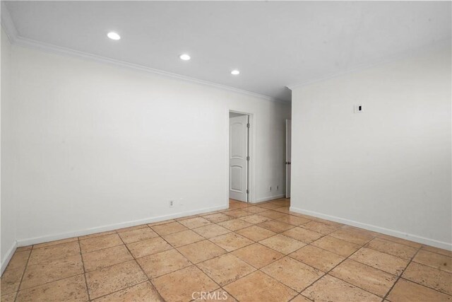 11970 Montana Ave Unit 102, Brentwood, CA 90049 - empty room with ornamental molding and recessed lighting