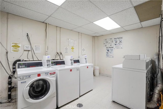 11970 Montana Ave Unit 102, Brentwood, CA 90049 - communal laundry room with separate washer and dryer and light flooring