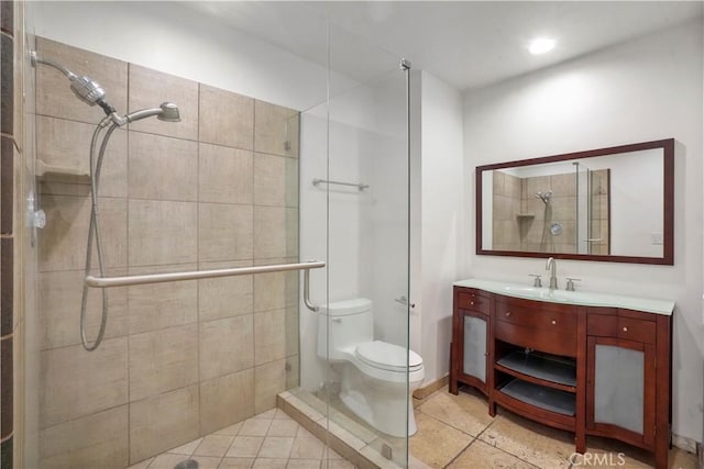 11970 Montana Ave Unit 102, Brentwood, CA 90049 - full bath with a stall shower, vanity, and tile patterned floors
