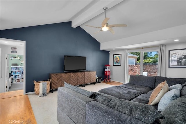 1801 Laurel Ave, Manhattan Beach, CA 90266 - living area featuring ceiling fan, wood finished floors, and recessed lighting
