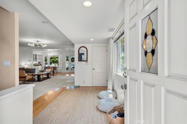 1801 Laurel Ave, Manhattan Beach, CA 90266 - entrance foyer with light wood-style flooring and recessed lighting