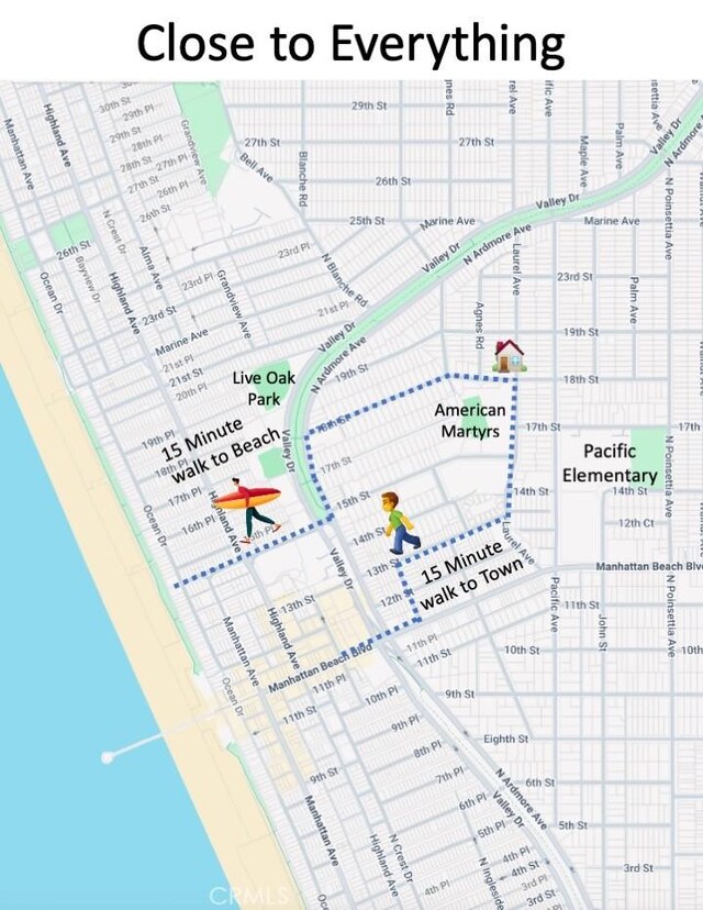 1801 Laurel Ave, Manhattan Beach, CA 90266 - map of property location