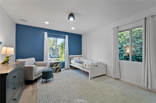 14332 Roblar Pl, Sherman Oaks, CA 91423 - bedroom featuring light wood finished floors, baseboards, and recessed lighting
