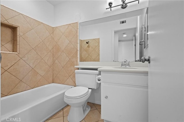 1188 Via Montoya, Camarillo, CA 93010 - full bathroom featuring tile patterned floors, vanity, toilet, and shower / bathtub combination