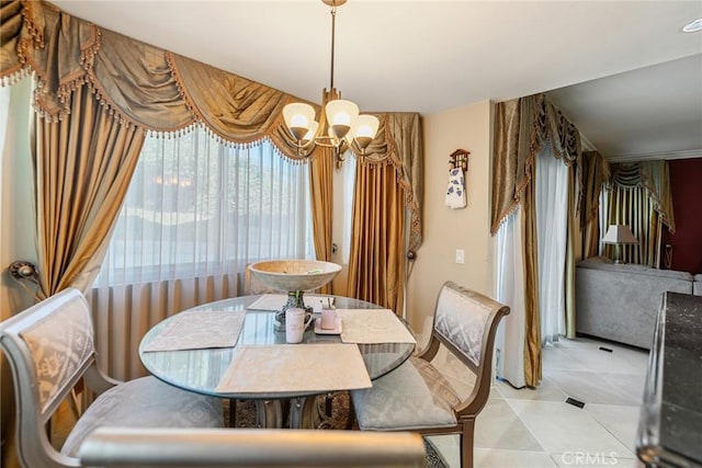 2445 N Santiago Blvd, Orange, CA 92867 - dining room featuring a chandelier and light tile patterned floors