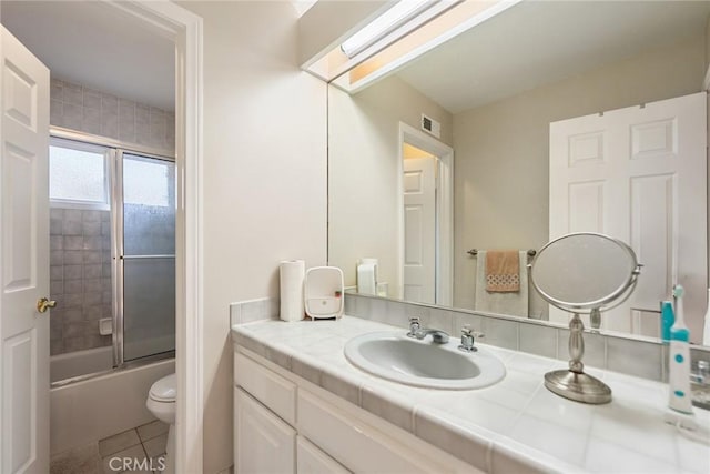 2445 N Santiago Blvd, Orange, CA 92867 - full bath with vanity, tile patterned flooring, and shower / tub combination