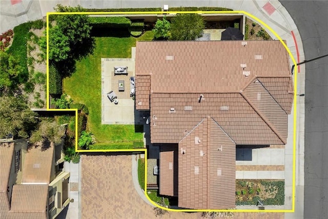298 W Pebble Creek Ln, Orange, CA 92865 - view from above of property featuring property parcel outlined