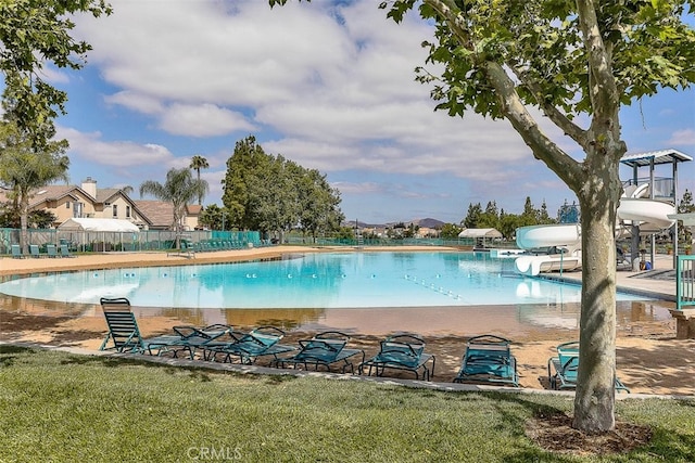 28705 Bridge Water Ln, Menifee, CA 92584 - community pool featuring a water slide