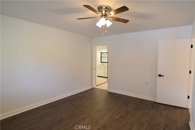5369 Algarrobo Unit 1G, Laguna Woods, CA 92637 - spare room with a ceiling fan and dark wood-style flooring