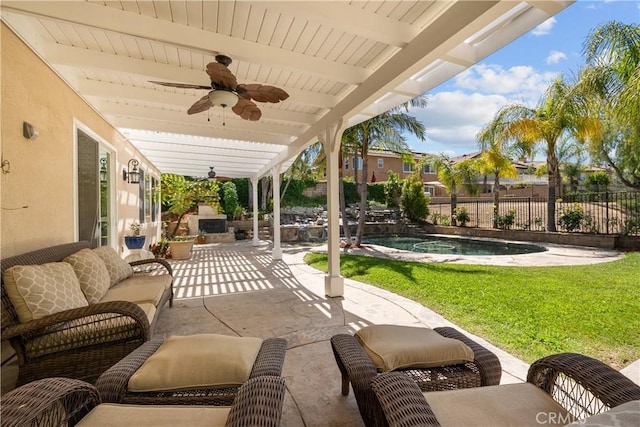29012 Madrid Pl, Castaic, CA 91384 - view of patio / terrace featuring ceiling fan