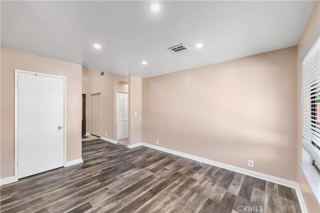 4846 Karling Pl, Palmdale, CA 93552 - empty room featuring wood finished floors, baseboards, recessed lighting, and a fireplace