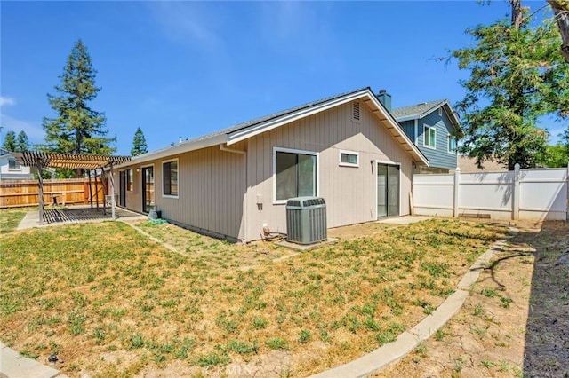 7000 Verdure Way, Elk Grove, CA 95758 - back of property featuring a pergola, a patio, and central AC unit