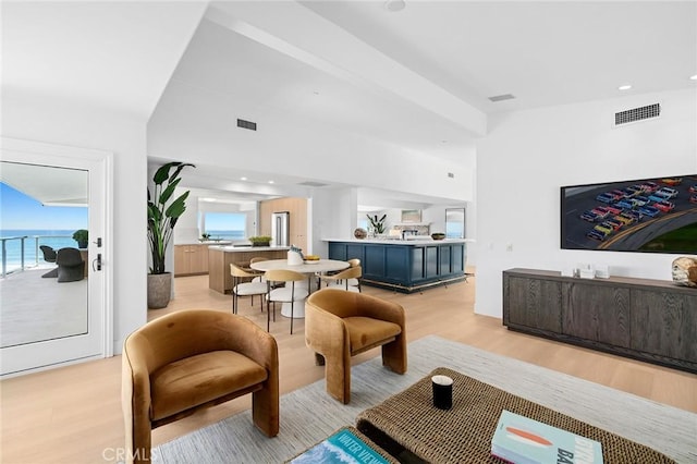 326 Boca Del Canon, San Clemente, CA 92672 - living room featuring light wood-type flooring, plenty of natural light, and recessed lighting