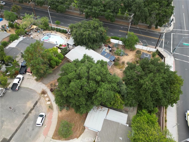 1104 W F St, Ontario, CA 91762 - aerial overview of property's location with a pool area