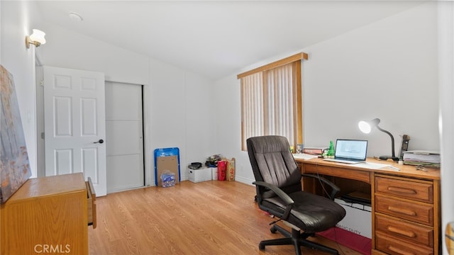 1104 W F St, Ontario, CA 91762 - office area with lofted ceiling and wood finished floors